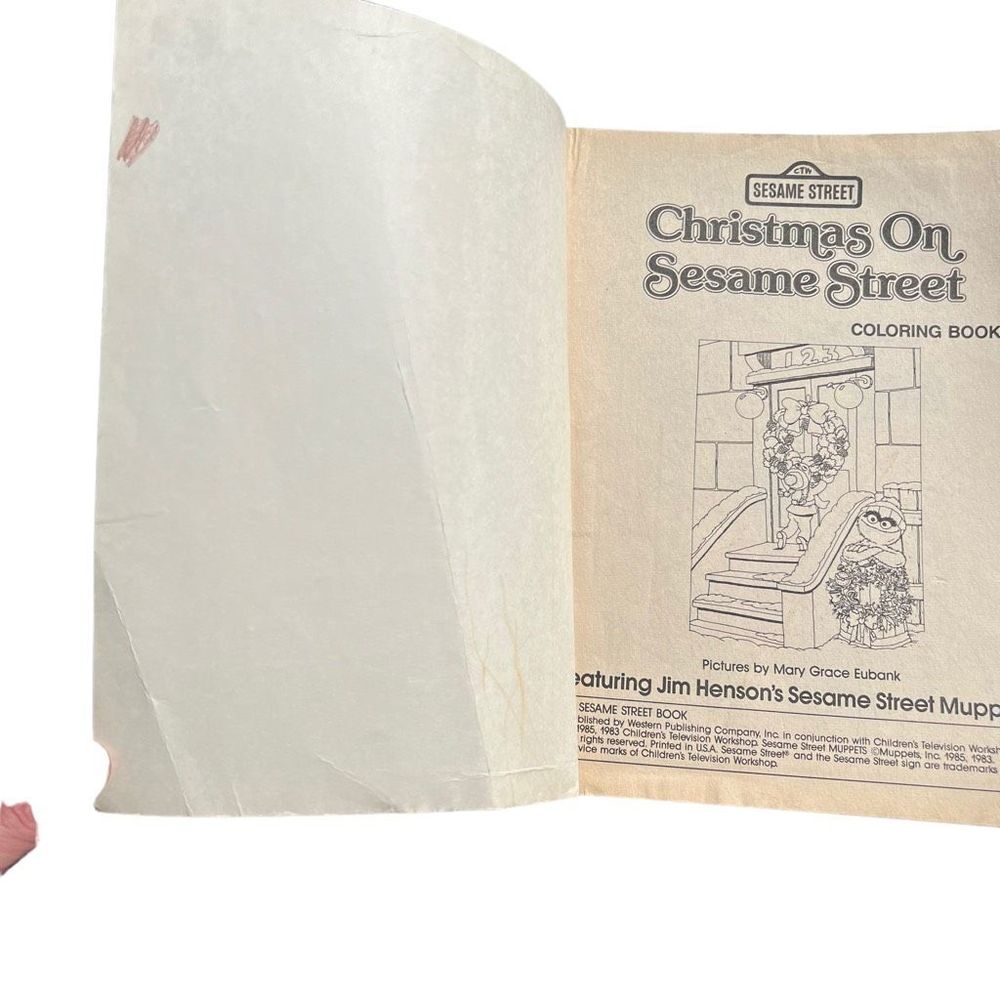 Vintage The Sesame Street golden Coloring books Set of 2‎ Farm and Christmas Bks - Picture 3 of 10